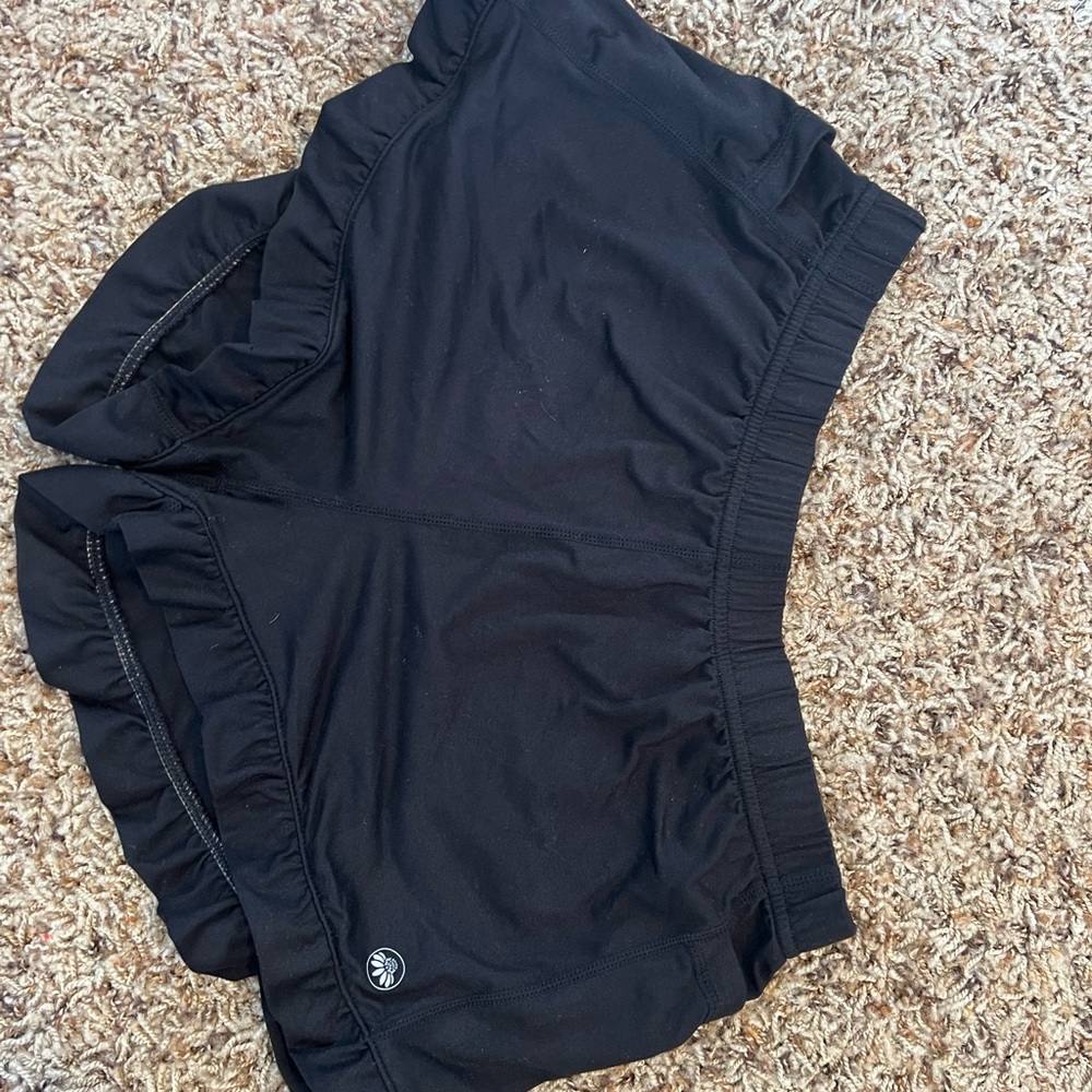 Senita Athletics Black Ruffle Lounge Short
